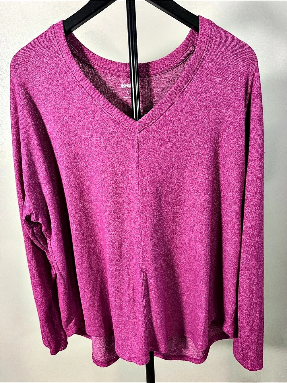 SONOMA Pink V-Neck Long Sleeve Tunic size L NWT